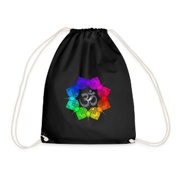 OM Mandala Yoga Meditation Buddhism Gift Idea - Drawstring Bag - black - Front