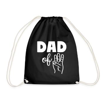 Dad of Three 3 Dad - Turnbeutel - Schwarz - Vorne