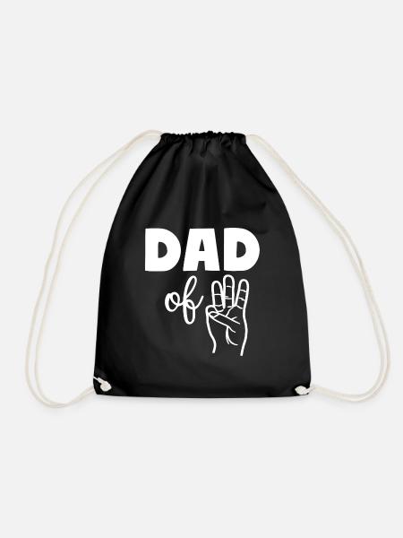 Dad of Three 3 Dad - Turnbeutel - Schwarz