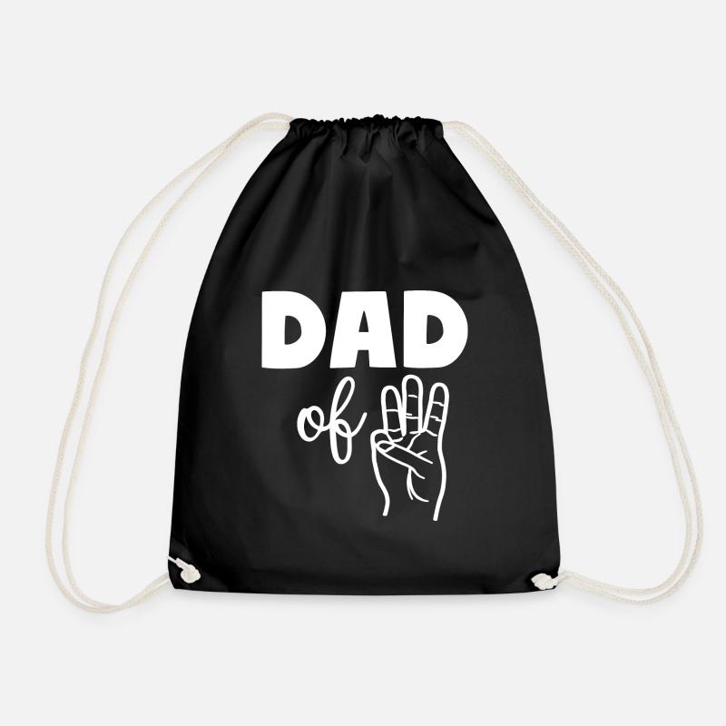 Dad of Three 3 Dad - Turnbeutel - Schwarz