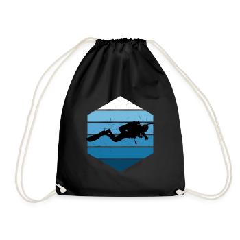 Free Dive Scuba Taucher Diver Scuba Tauchen - Turnbeutel - Schwarz - Vorne
