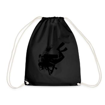 Diver Diving Femmes Scuba Diver Plongée sous-marine - Sac de sport léger - noir - Devant