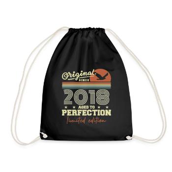 Original 2018 Retro 2018 Birthday Gift 2018 - Drawstring Bag - black - Front
