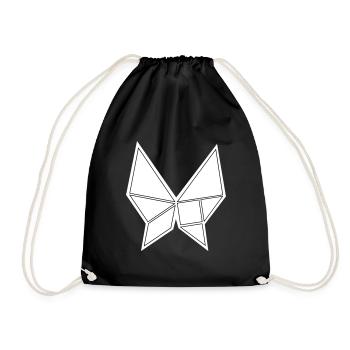 Butterfly Tangram Black Edition No.1 - Drawstring Bag - black - Front