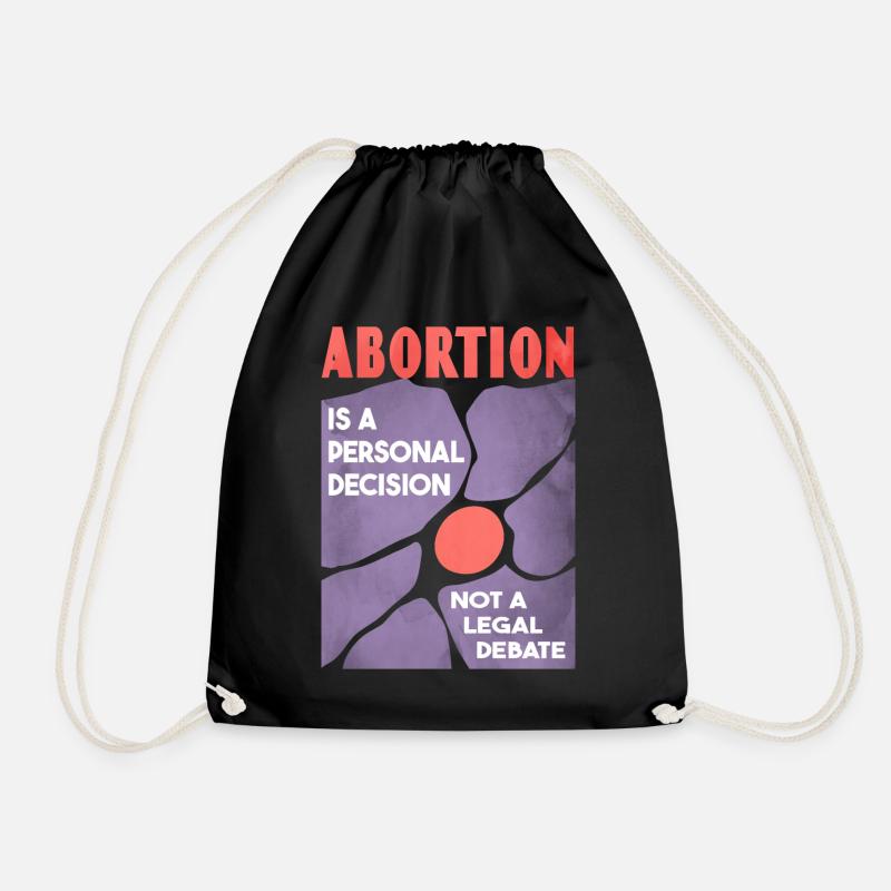 Pro Choice Poster - 60s Vintage Graphic - Drawstring Bag - black