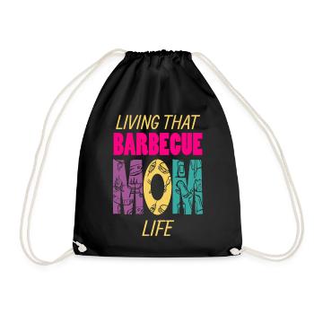 Vivre ce barbecue Mom Life Grilling BBQ Fan - Sac de sport léger - noir - Devant