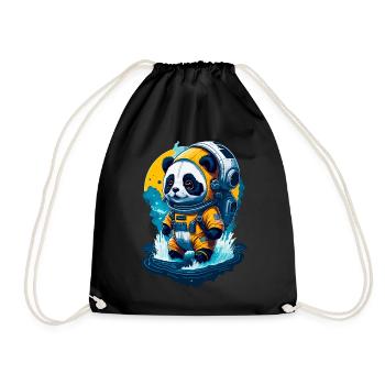 Niedlicher Panda-Astronaut - Turnbeutel - Schwarz - Vorne