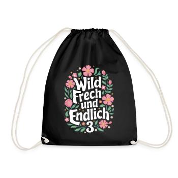 Birthday Gift 3 Years Children's Birthday - Drawstring Bag - black - Front