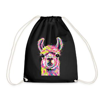 Alpaka Llama - Turnbeutel - Schwarz - Vorne
