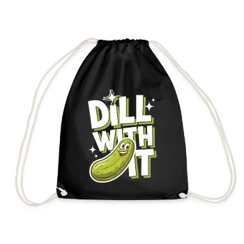 Cucumber Pickle Pickle Food Dill - Drawstring Bag - black - Front