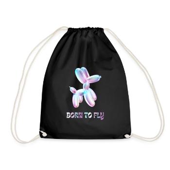 Ballon dog Born to fly - Drawstring Bag - black - Front