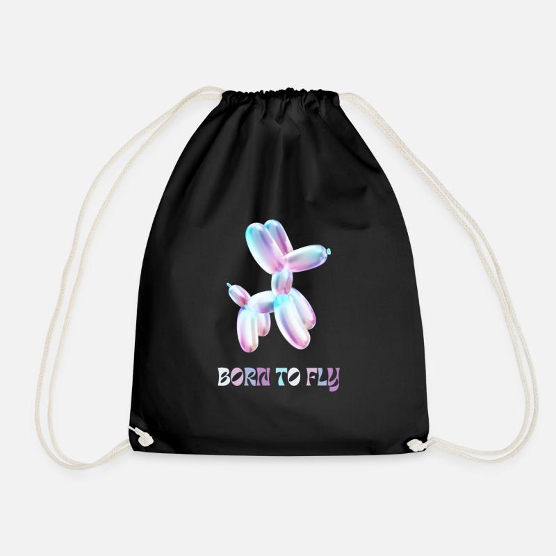 Ballon dog Born to fly - Turnbeutel - Schwarz