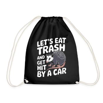 Opossum Possum Animal - Drawstring Bag - black - Front