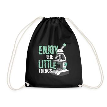 Enjoy the Little Things Funny Microbiology - Turnbeutel - Schwarz - Vorne