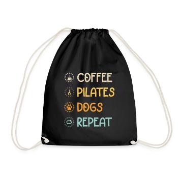 Café Pilates Chiens Répéter - Sac de sport léger - noir - Devant