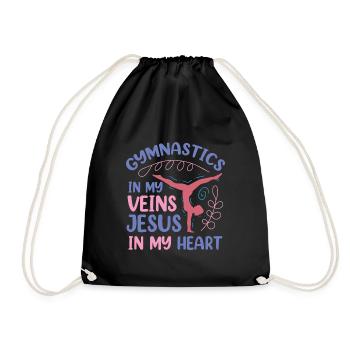 Gymnastics Jesus Gymnast - Drawstring Bag - black - Front
