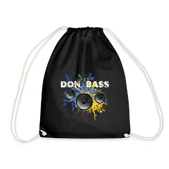 UKRAINE Donbass Sound of ukraine "DON BASS" - Drawstring Bag - black - Front