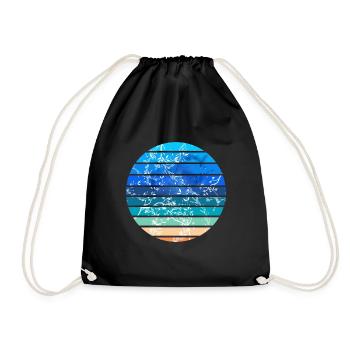 Sunset Plant Tree Branch Aesthetic - Drawstring Bag - black - Front