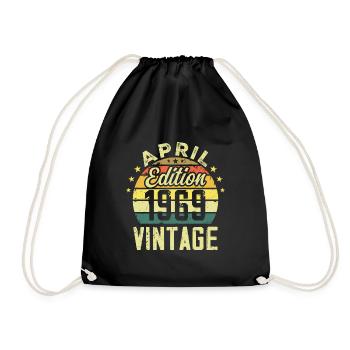 Millésime Avril 1969 - Cadeau Anniversaire 1969 - Sac de sport léger - noir - Devant