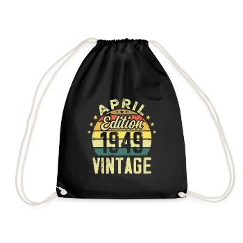 Millésime Avril 1949 - Cadeau Anniversaire 1949 - Sac de sport léger - noir - Devant