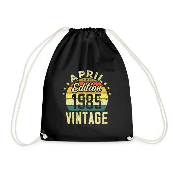 Millésime Avril 1985 - Cadeau Anniversaire 1985 - Sac de sport léger - noir - Devant