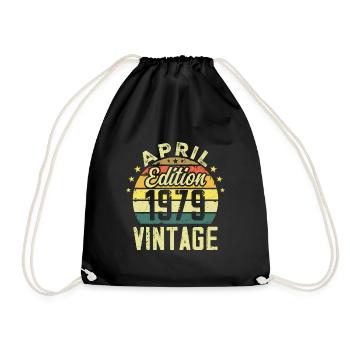 Millésime Avril 1979 - Cadeau Anniversaire 1979 - Sac de sport léger - noir - Devant