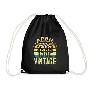 Millésime Avril 1982 - Cadeau Anniversaire 1982 - Sac de sport léger - noir - Devant