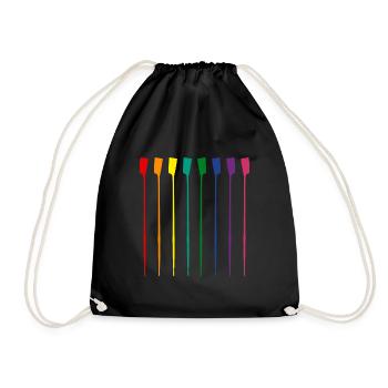 Rowing oars pride gift for rowers - Drawstring Bag - black - Front