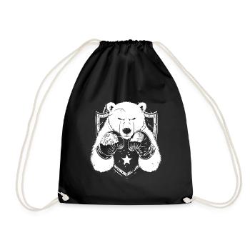Polar Bear Polar Bear Boxer Boxing MMA - Drawstring Bag - black - Front