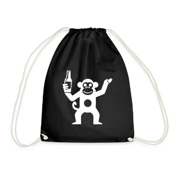 Monkey Bière Drôle De Fête Célibataire - Sac de sport léger - noir - Devant