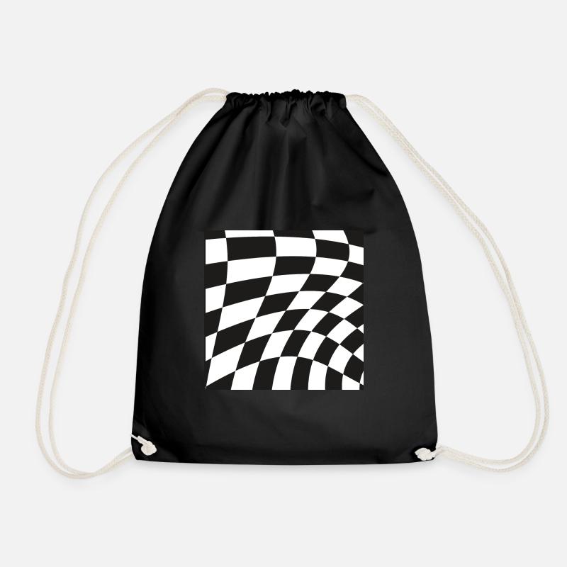 Optical illusion pattern shapes geometry gift - Drawstring Bag - black
