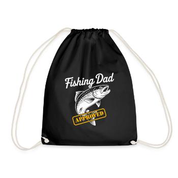 Bester Angelpapa Best Fishing Dad Approved - Turnbeutel - Schwarz - Vorne