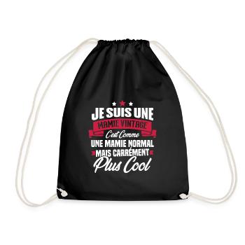 Je suis une mamie vintage - Cadeau grand-mère - Sac de sport léger - noir - Devant