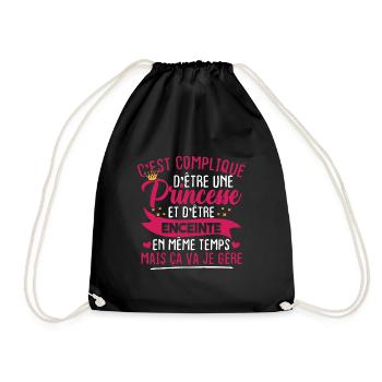 Une princesse et d'être enceinte - Sac de sport léger - noir - Devant