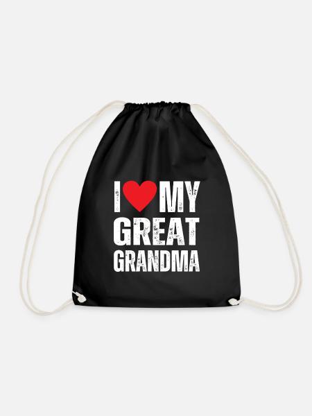 I Love My Great Grandma - Drawstring Bag - black