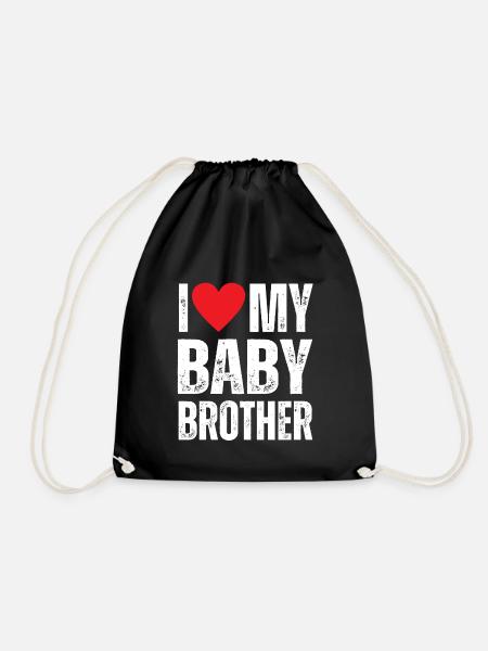 I Love My Baby Brother - Turnbeutel - Schwarz