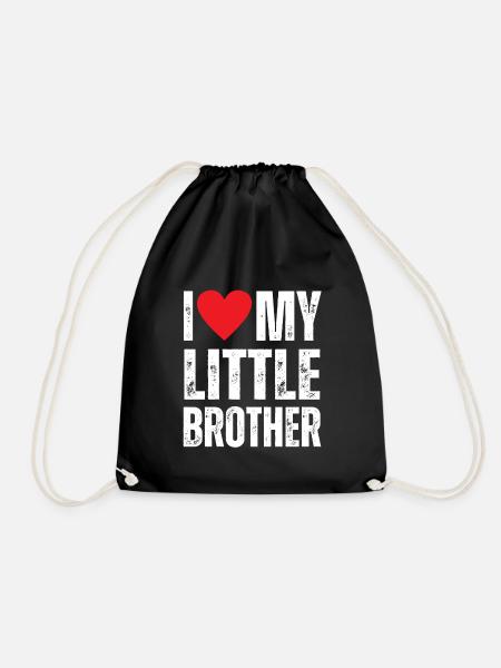 I Love My Little Brother - Turnbeutel - Schwarz