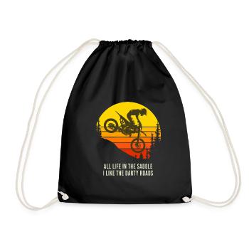 motocross motorcycle cross motorcycles - Drawstring Bag - black - Front
