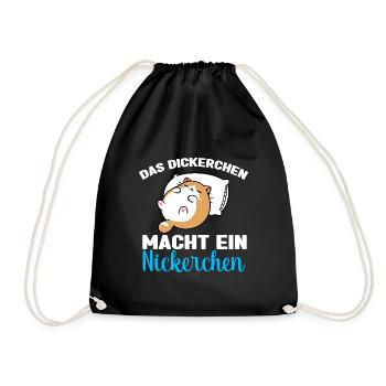 Katze Das Dickerchen macht ein Nickerchen - Turnbeutel - Schwarz - Vorne