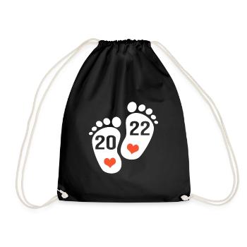 birth 2022 future dad future mom baby - Drawstring Bag - black - Front