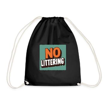 Stop Littering No Littering Protection - Turnbeutel - Schwarz - Vorne