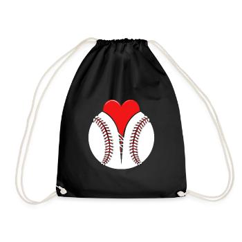 Baseball I love - Drawstring Bag - black - Front