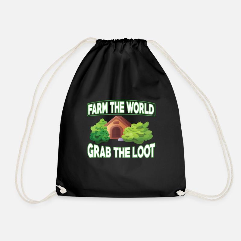 Farm the World. Grab the LOOT - Turnbeutel - Schwarz