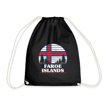 Faroe Islands - Drawstring Bag - black - Front