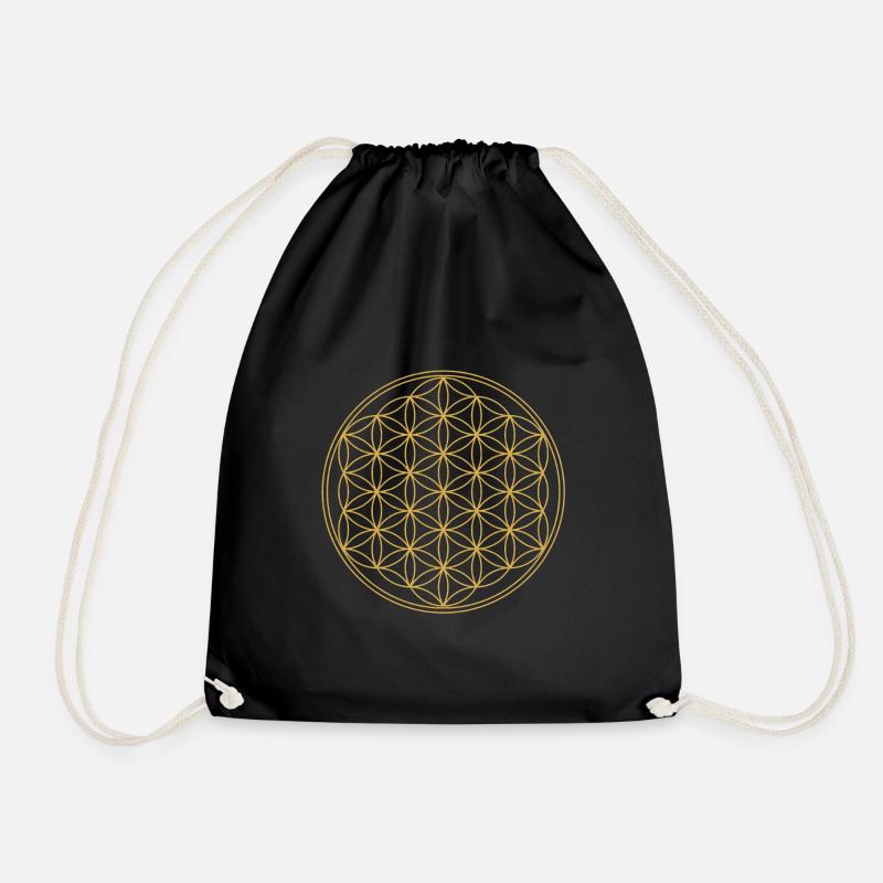 flower of Life - Drawstring Bag - black