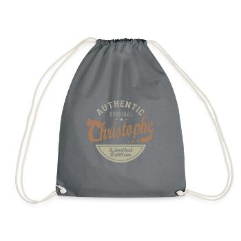 CHRISTOPHE prénom cadeau T shirt personnalisé - Sac de sport léger - gris - Devant