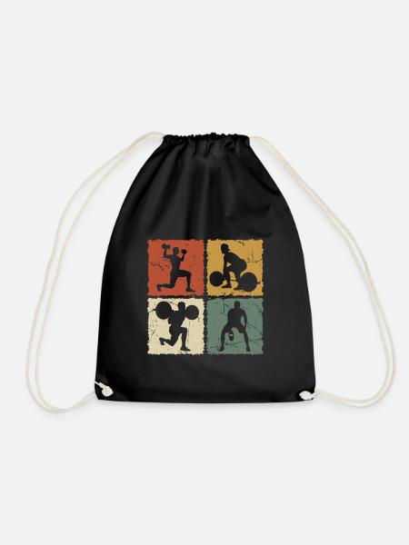 Fitness Vintage - Turnbeutel - Schwarz