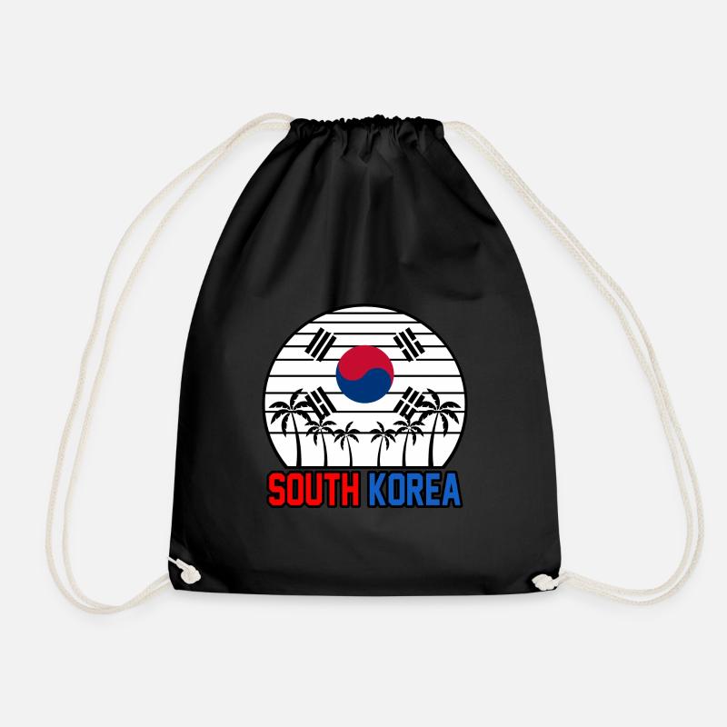 Südkorea - Turnbeutel - Schwarz