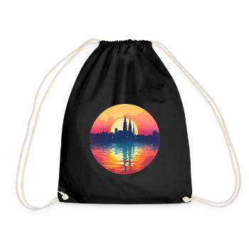 Heilbronn Skyline - Turnbeutel - Schwarz - Vorne