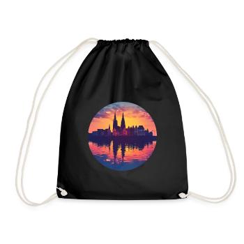 Lubeck Skyline - Turnbeutel - Schwarz - Vorne